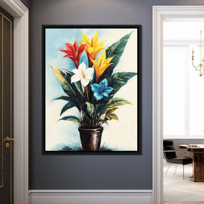 Tropical Bloom Flowers Canvas Wall Art