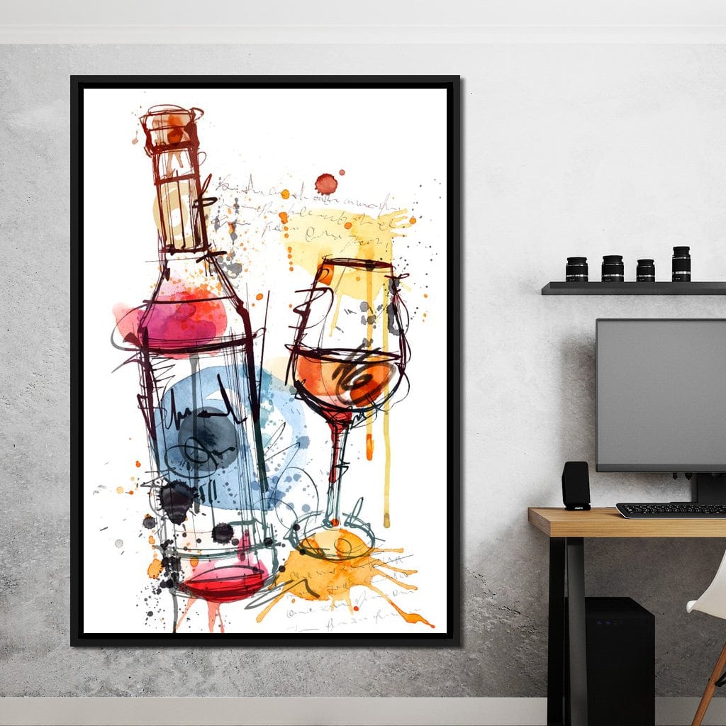 Red Wine Splash Canvas Wall Art