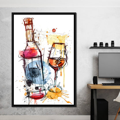 Red Wine Splash Canvas Wall Art