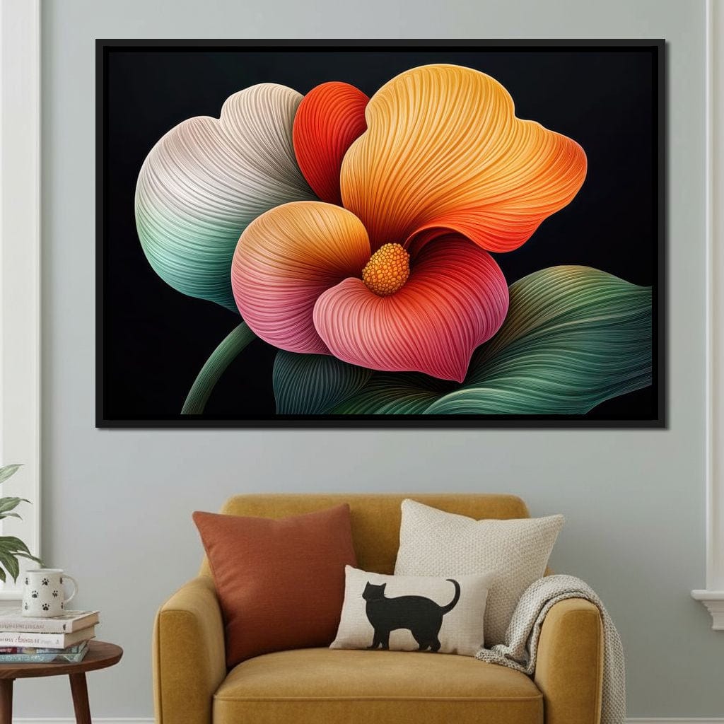 Petals That Dream in Neon Canvas Wall Art