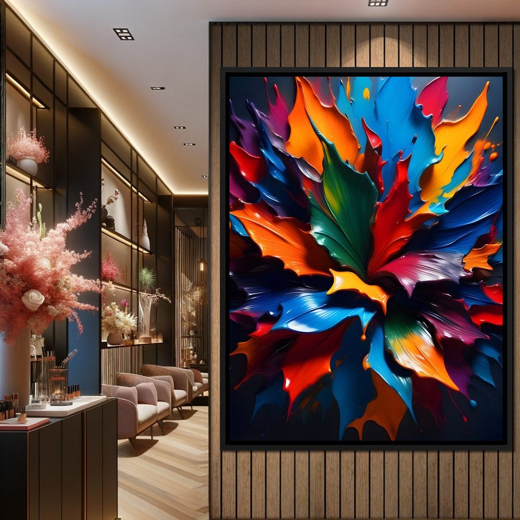 Paint Splatter Flower Canvas Wall Art
