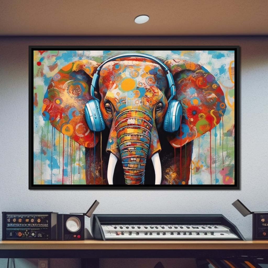 Elephant's Echoing Melody Canvas Wall Art