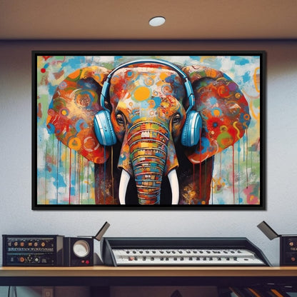 Elephant's Echoing Melody Canvas Wall Art