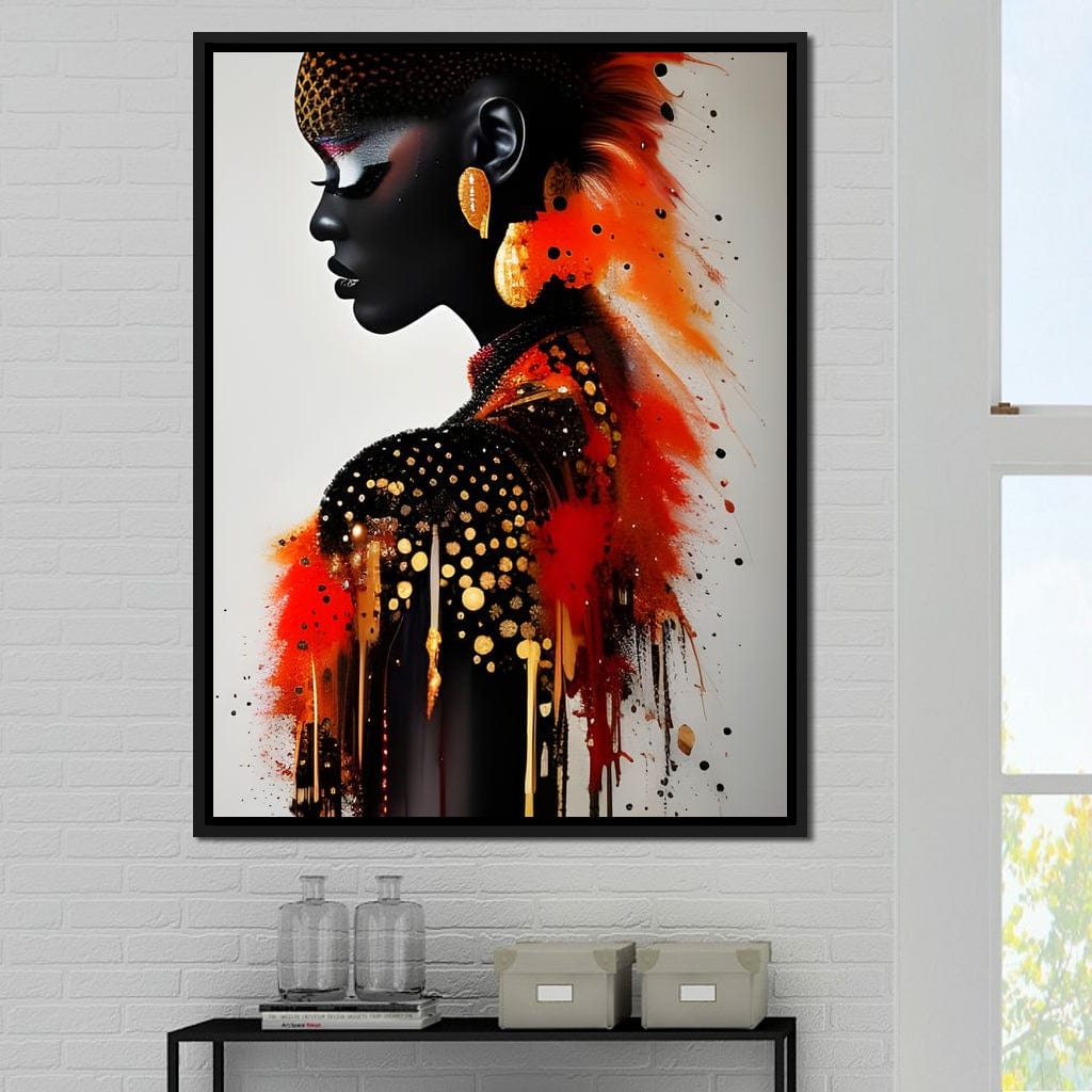 Female Portrait Paint Splash 035 Canvas Wall Art