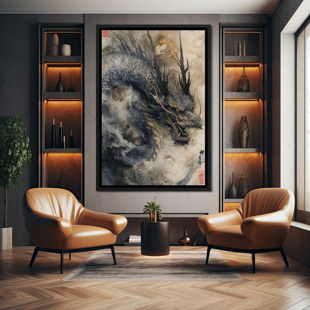 Mystic Dragon Tempest Canvas Wall Art