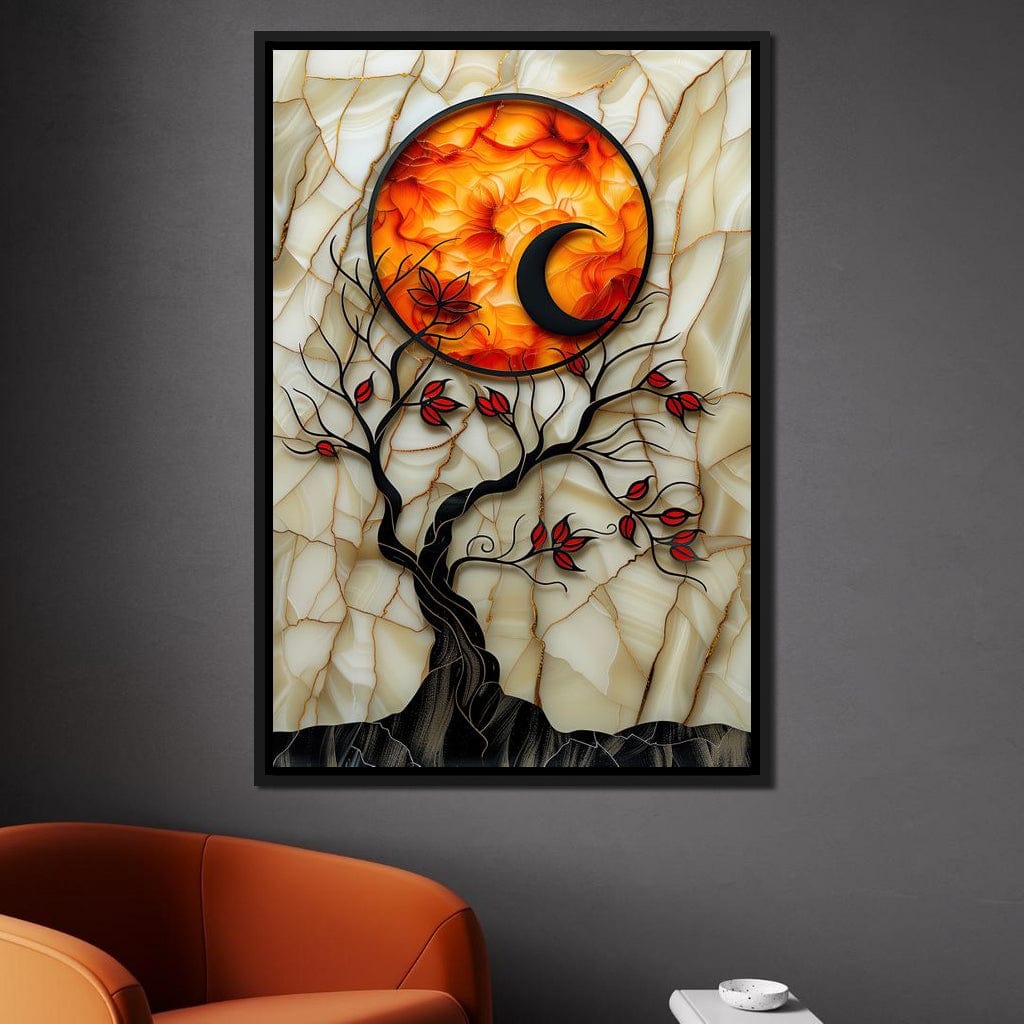 Solar Flare Through Leaves Canvas Wall Art