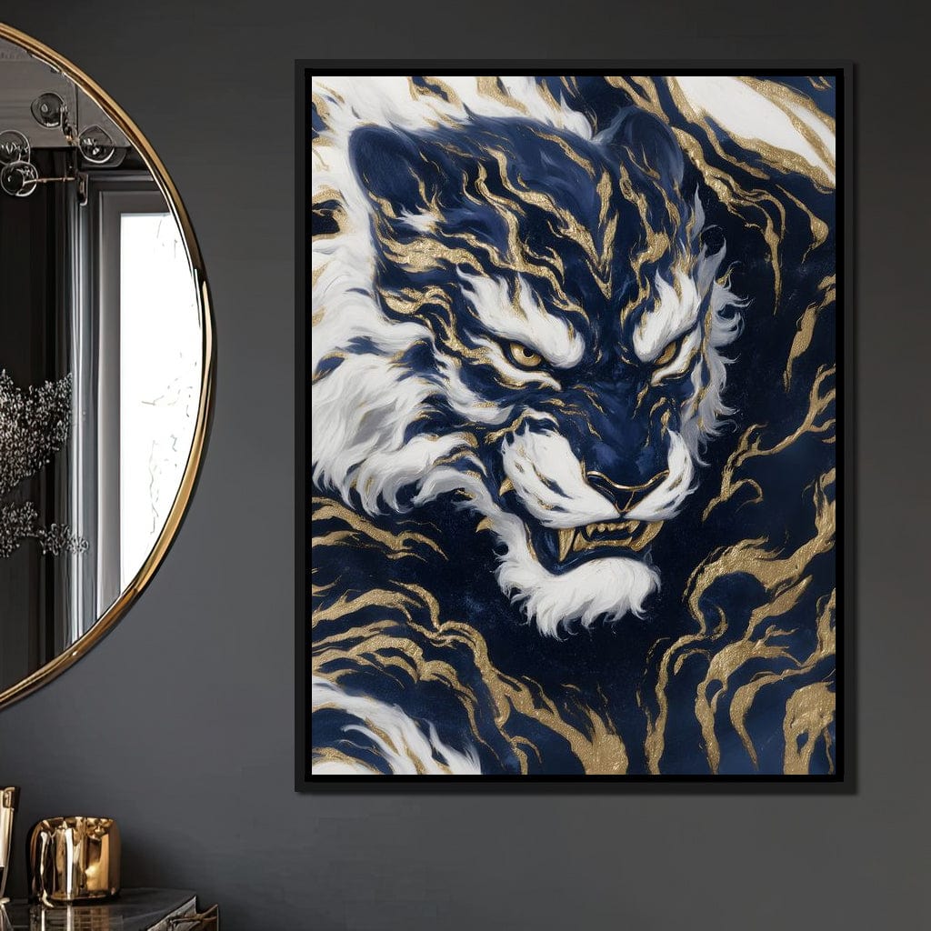 Majestic Midnight Gold Tiger Canvas Wall Art