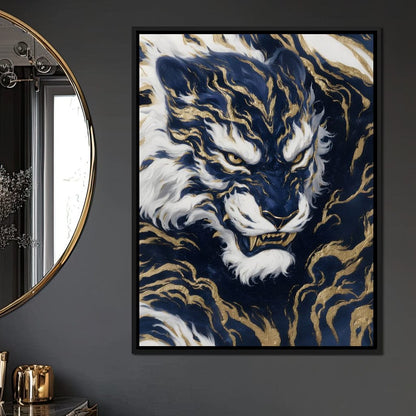 Majestic Midnight Gold Tiger Canvas Wall Art