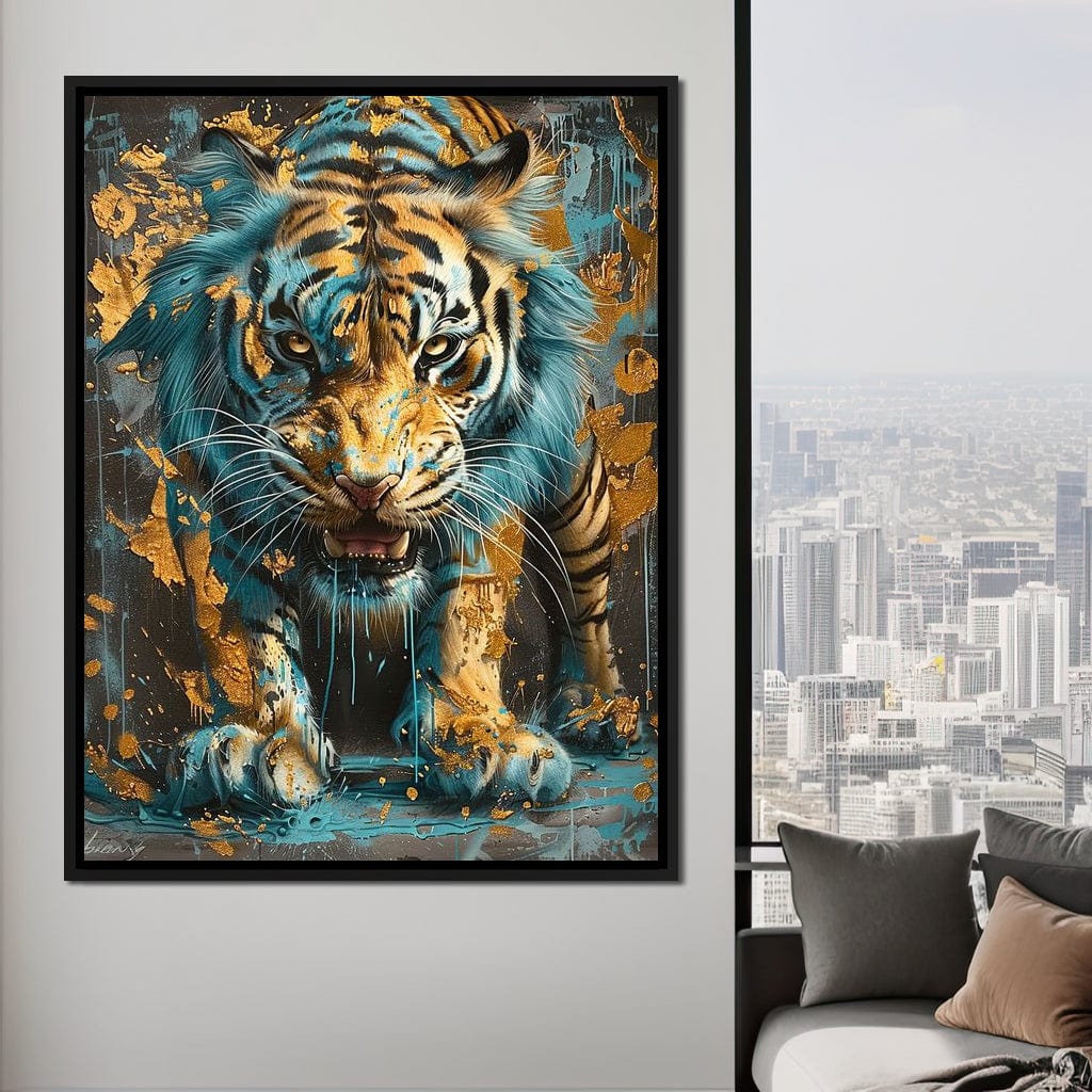 Majestic Radiance of a Golden Tiger Canvas Wall Art