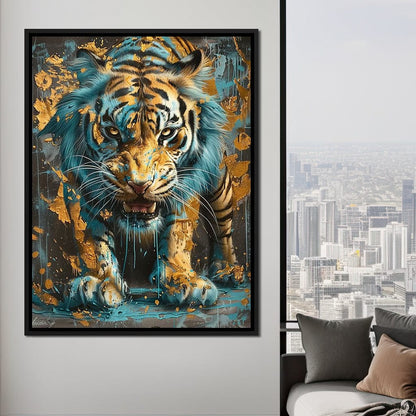 Majestic Radiance of a Golden Tiger Canvas Wall Art