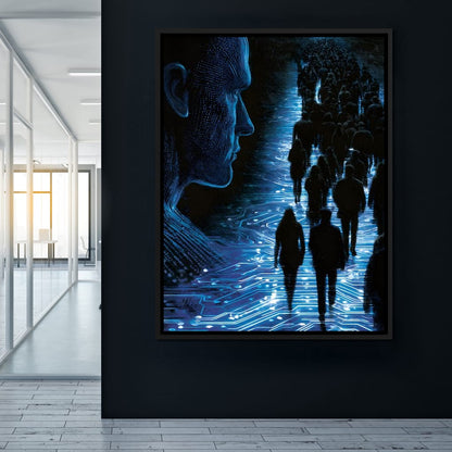 The Collective Walk of Digital Ghosts Canvas Wall Art