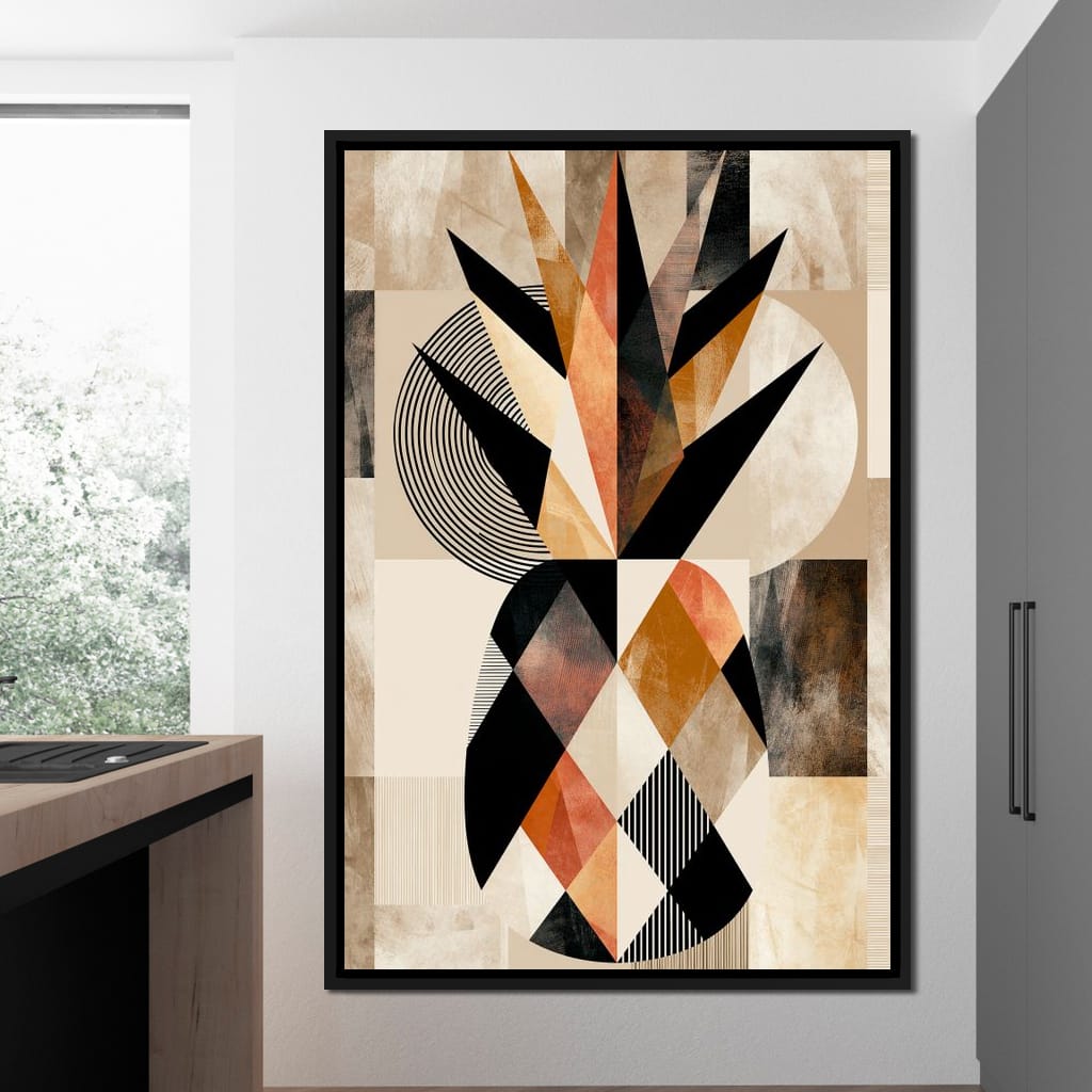 Geometric Still Life of Tropical Pineapple Canvas Wall Art