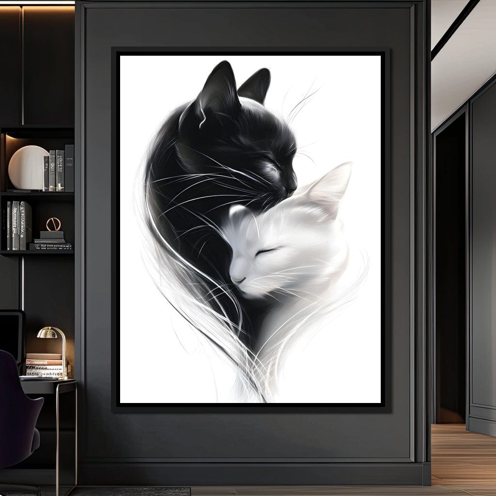 Cats Embrace Canvas Wall Art