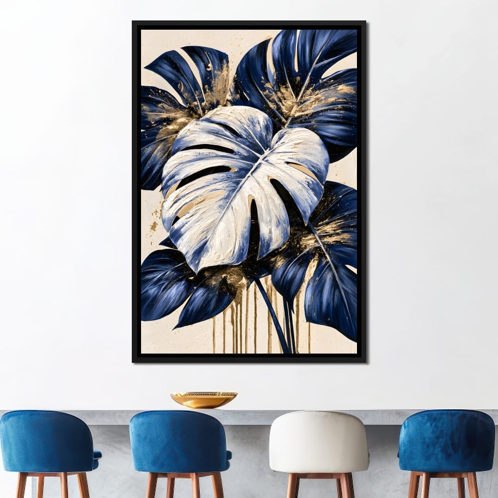 Gilded Foliage Under Midnight Shadows Canvas Wall Art