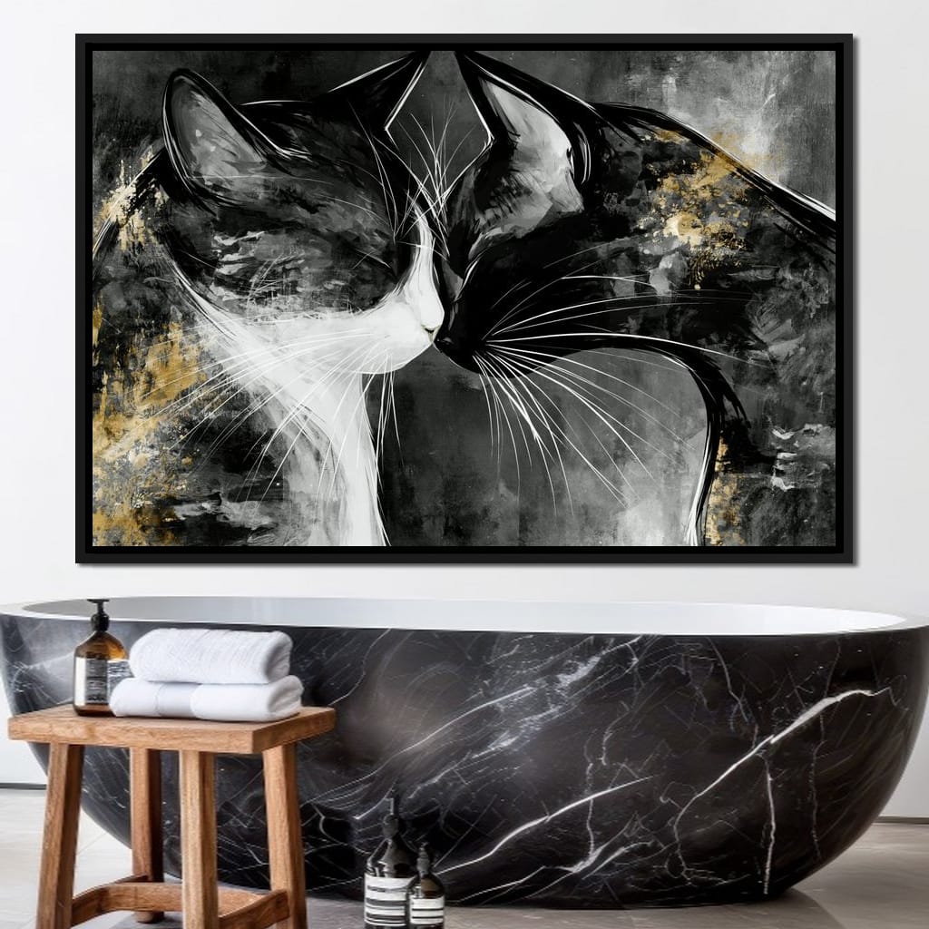 Gentle Connection Of Midnight Souls Canvas Wall Art