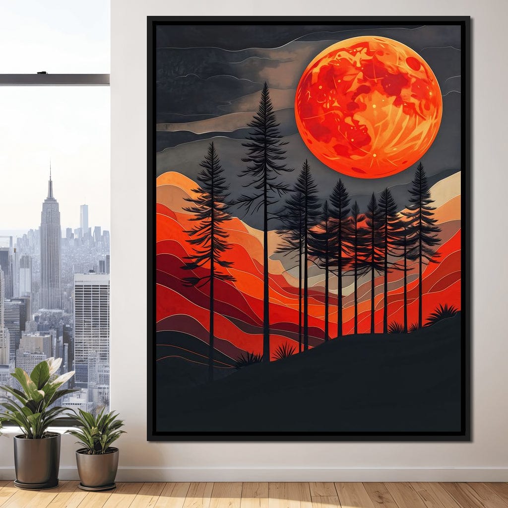 Blood Moon Forest Canvas Wall Art
