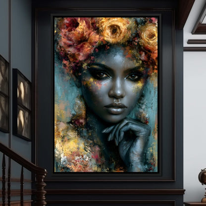 Gilded Petals Of Royal Grace Canvas Wall Art