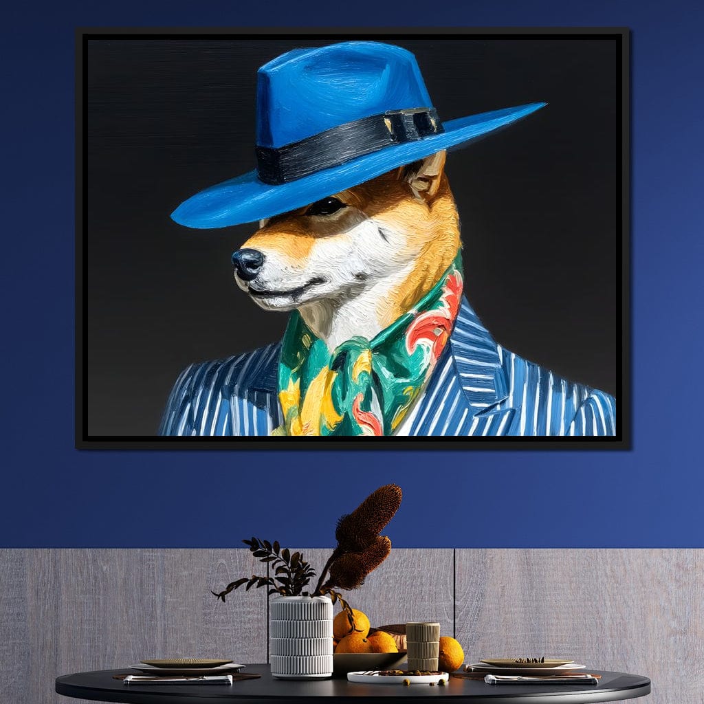 Canine Dapper Delight Canvas Wall Art