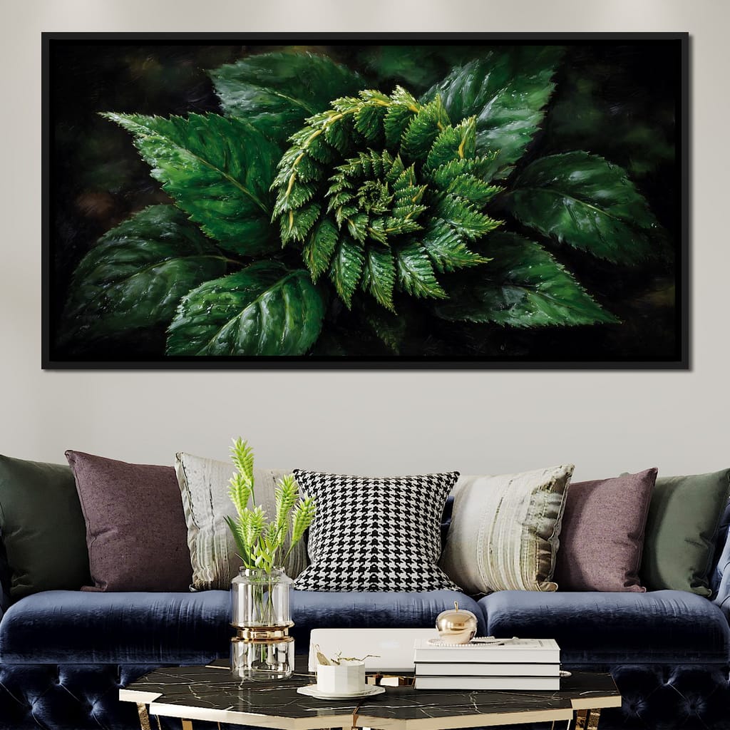 Tropical Fern Leaf Bouquet Canvas Wall Art