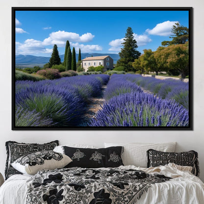 Provence Lavender Farmhouse Sky Canvas Wall Art