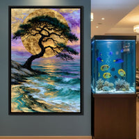 Ancient Pine Before The Gilded Moon Canvas Wall Art
