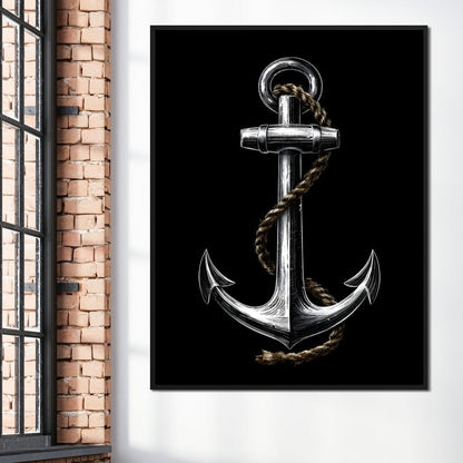 Heavy Iron Anchor Canvas Wall Art