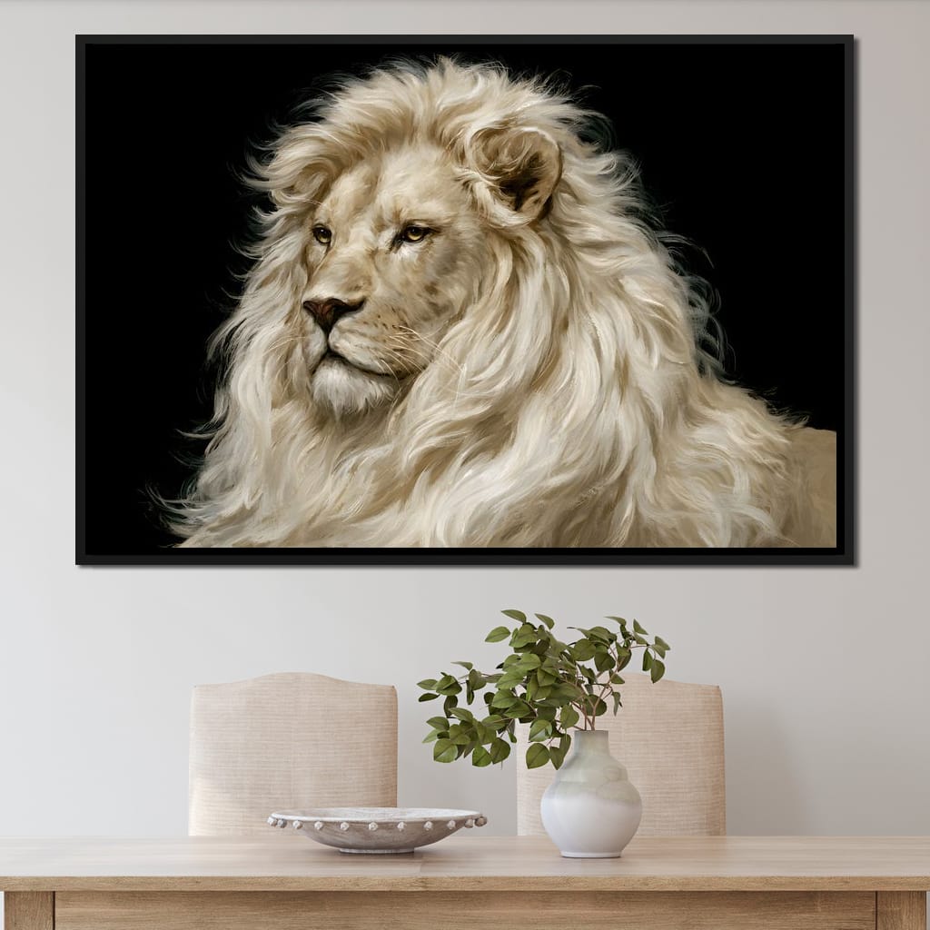 Noble Lion Mane of the Silent Plains Canvas Wall Art