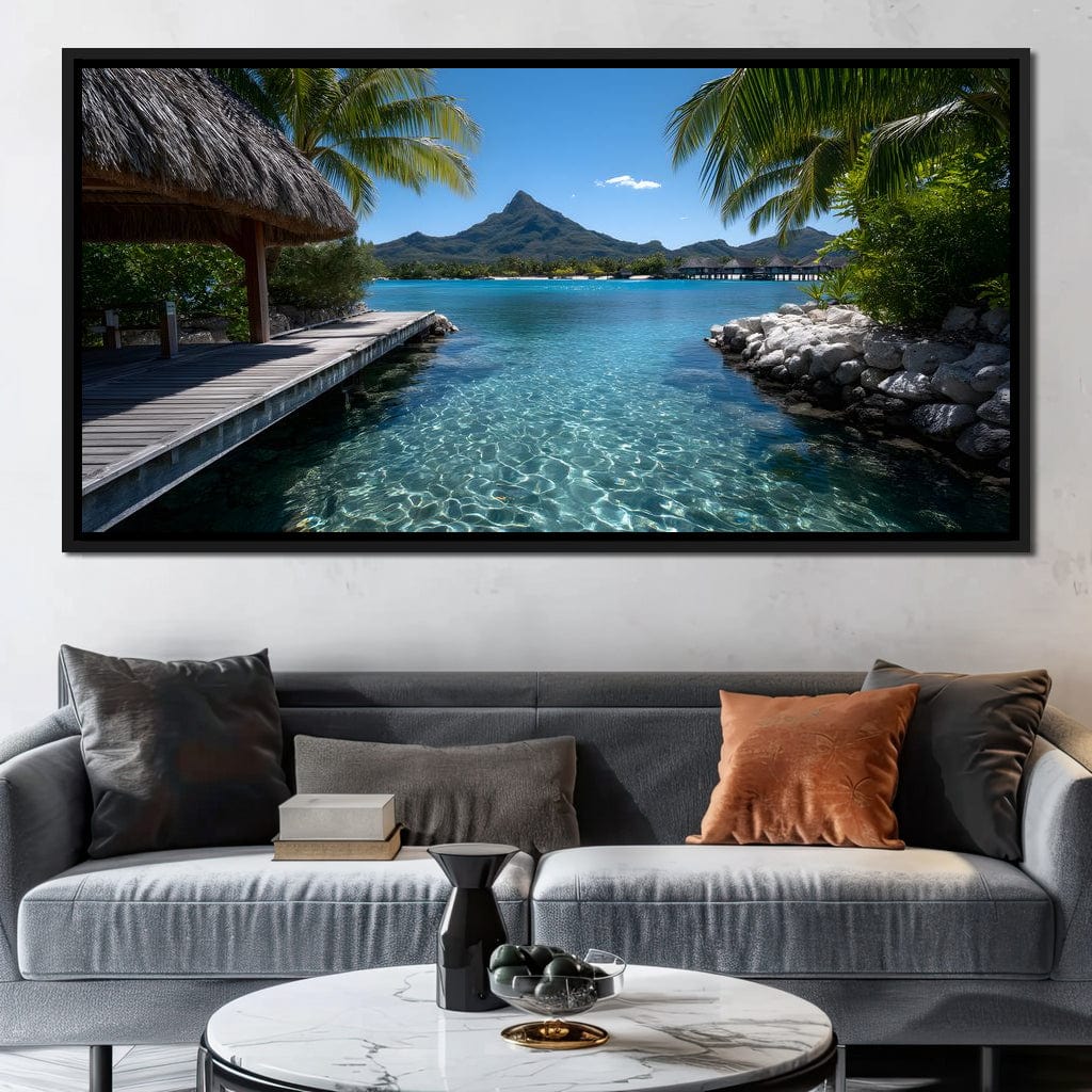 Tranquil Island Paradise Scene Canvas Wall Art