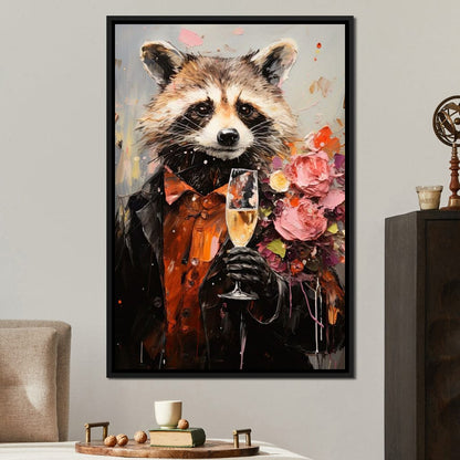 Raccoon's Toast Canvas Wall Art