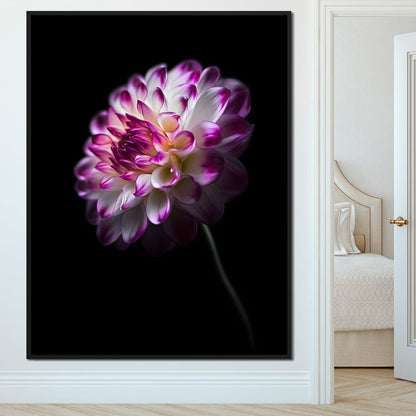 Radiant Orchid Dahlia Nocturne Canvas Wall Art