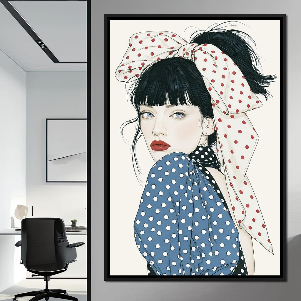 Polka Dot Afternoon Glance Canvas Wall Art