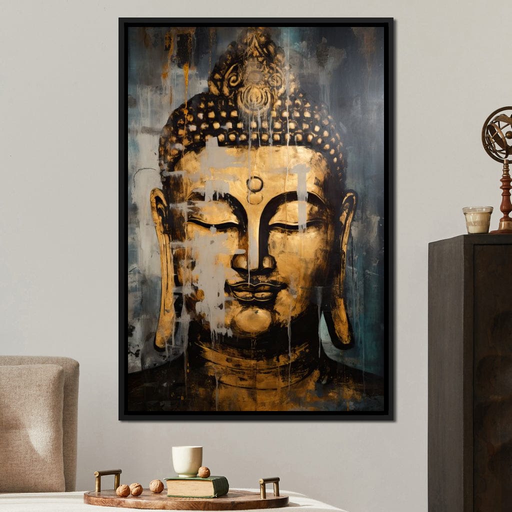 Gracious Golden Buddha Canvas Wall Art