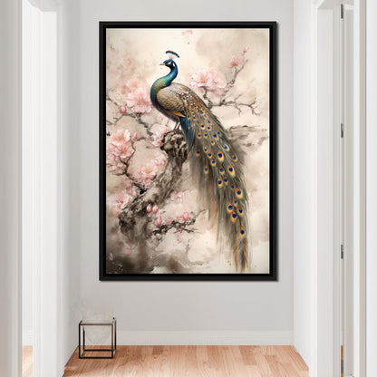 Longtailed Peacock Canvas Wall Art