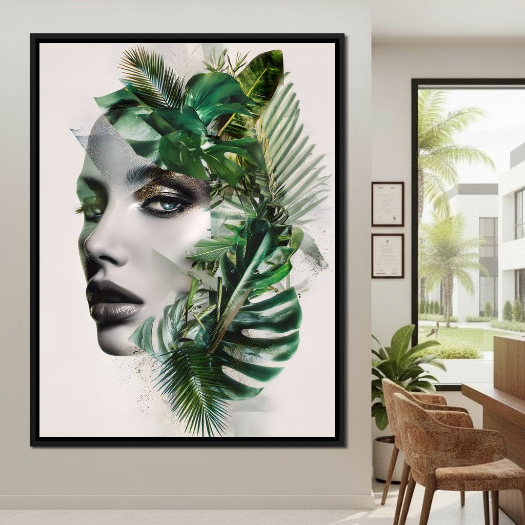 Botanical Muse Fusion Portrait Canvas Wall Art