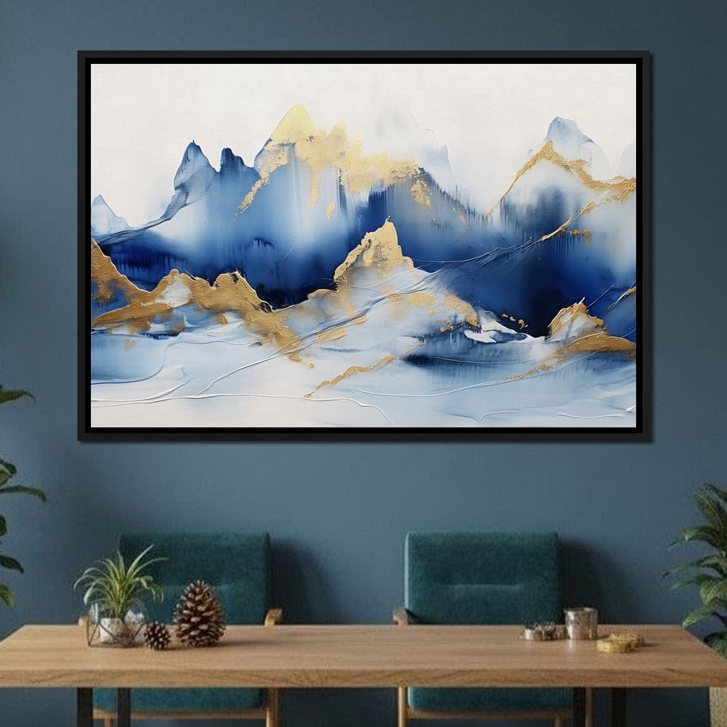 Golden Sapphire Alpine Peaks Canvas Wall Art