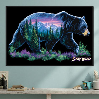 Mountain Spirit Bear Journey Canvas Wall Art