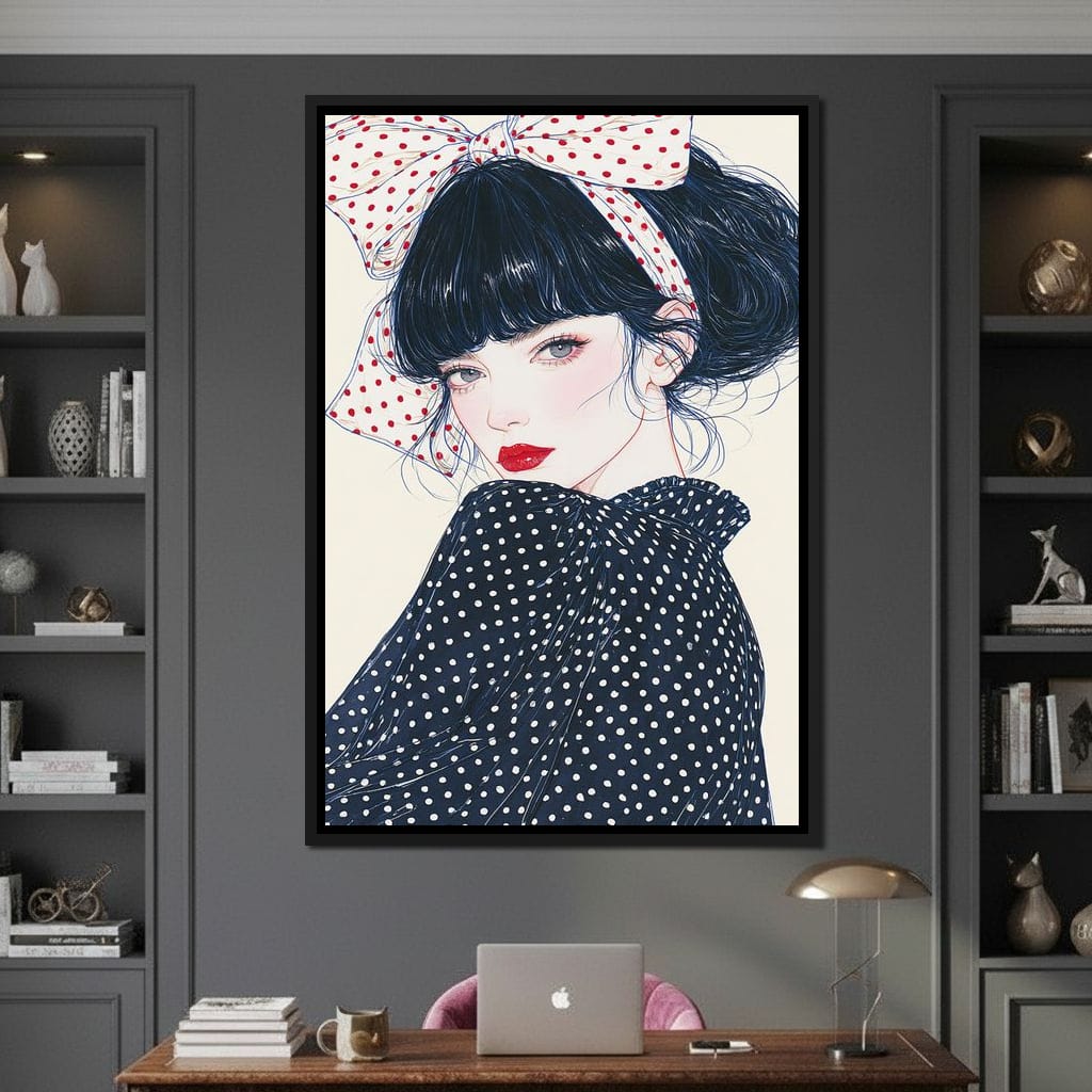 Polka Dot Afternoon Beauty Canvas Wall Art