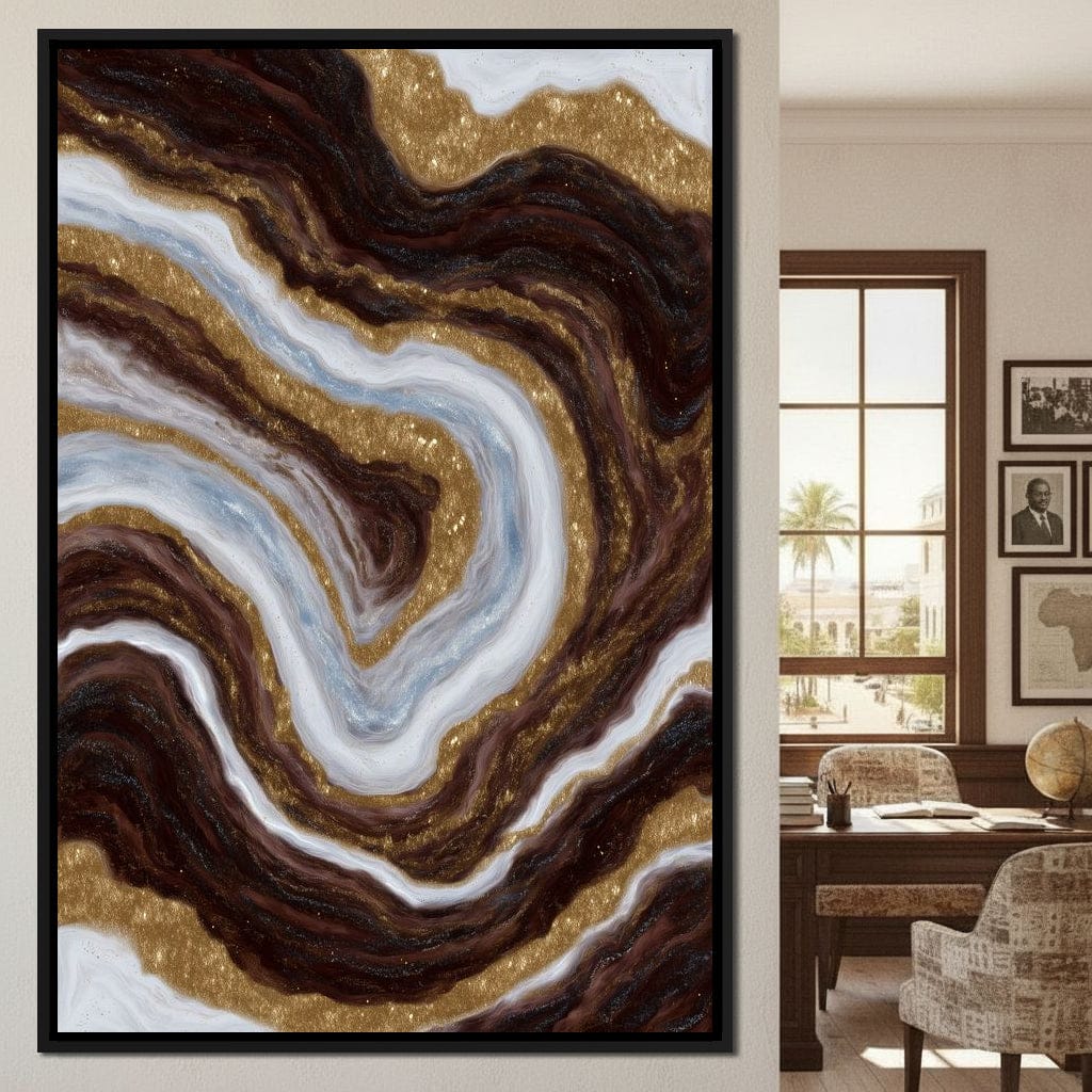 Gilded Marble River Flow Canvas Wall Art