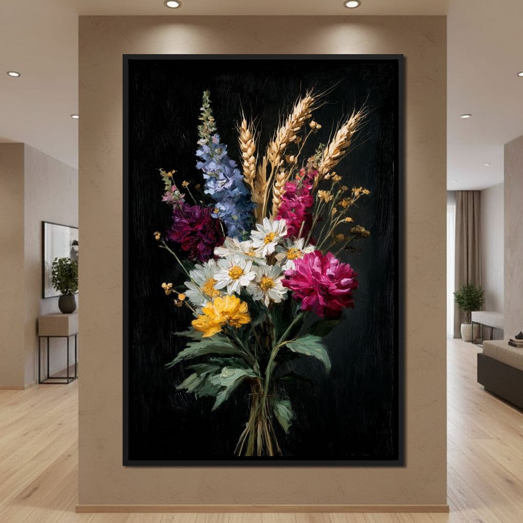 Wildflower Spring Bouquet Canvas Wall Art