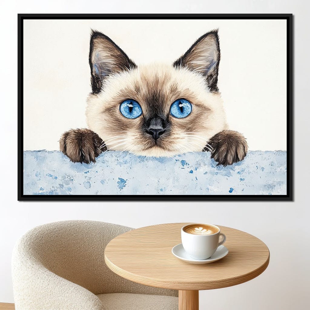 Curious Glance of Feline Eyes Canvas Wall Art
