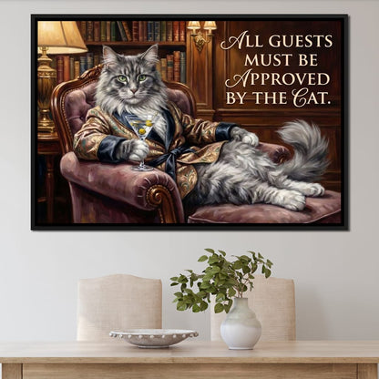 The Feline Gatekeeper Decides Canvas Wall Art