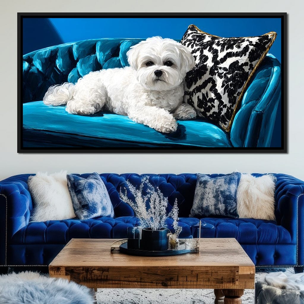Plush Paws on Teal Dreams Canvas Wall Art