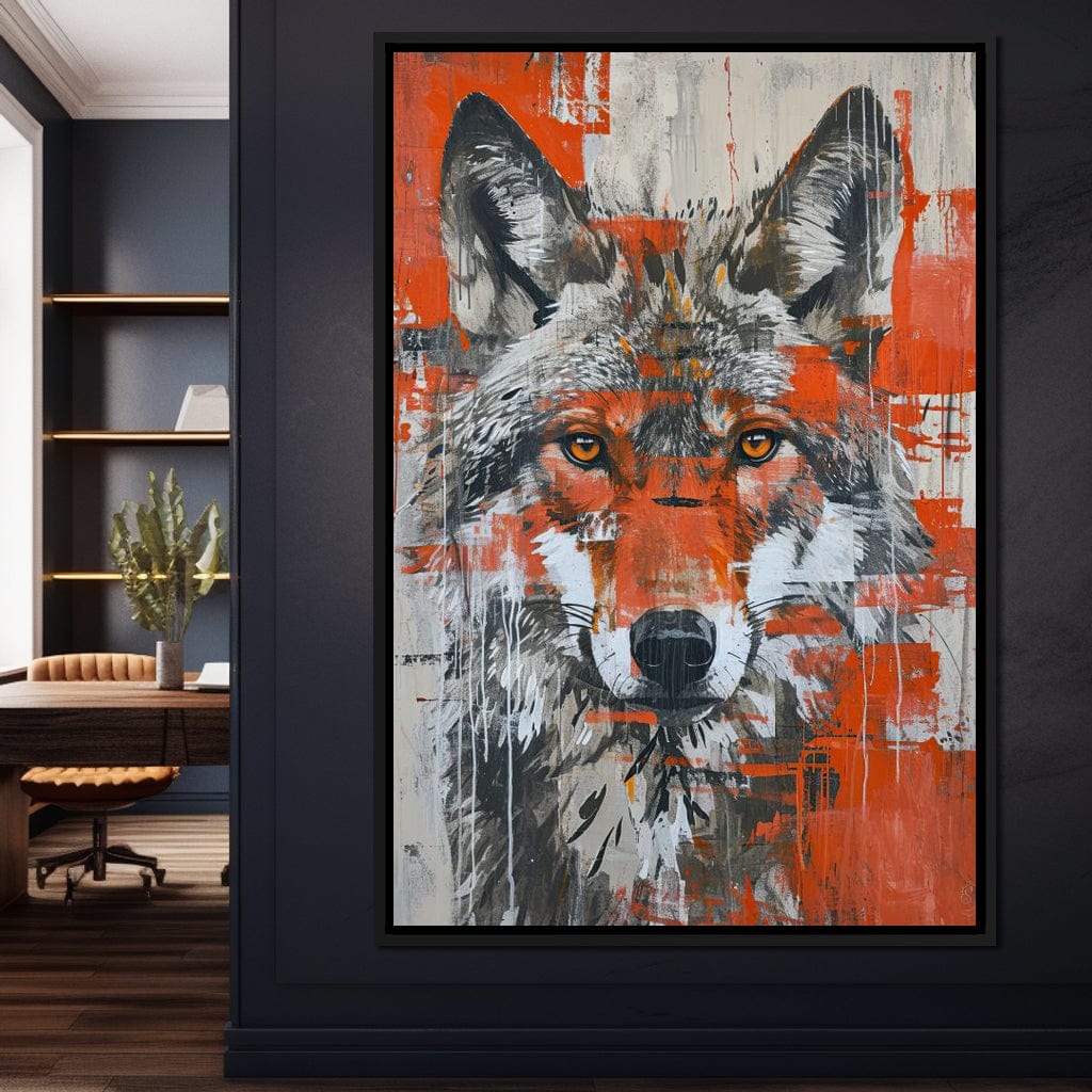 Urban Grey Wolf Canvas Wall Art