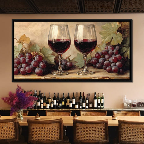 Wine Lovers Vineyard Charm Canvas Wall Art