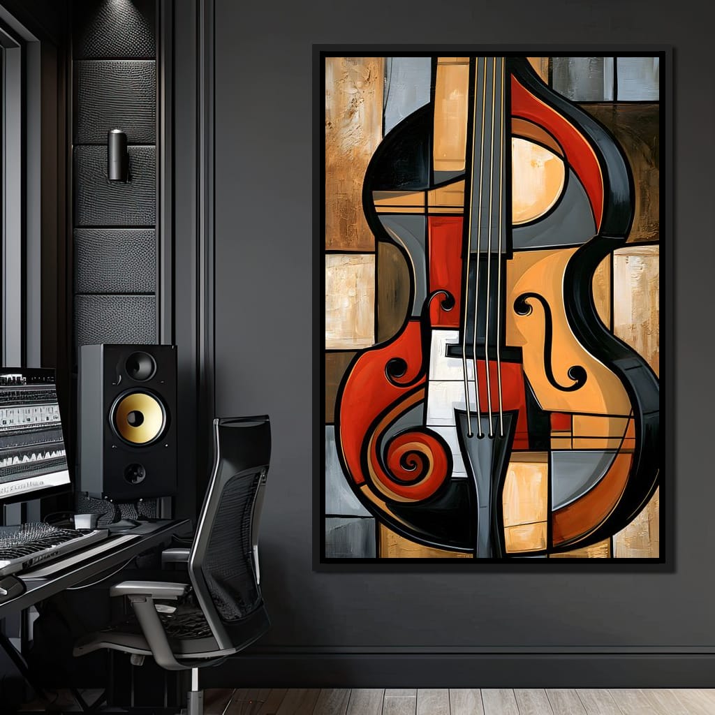 Rhythm of Fragmented Geometric Strings Canvas Wall Art