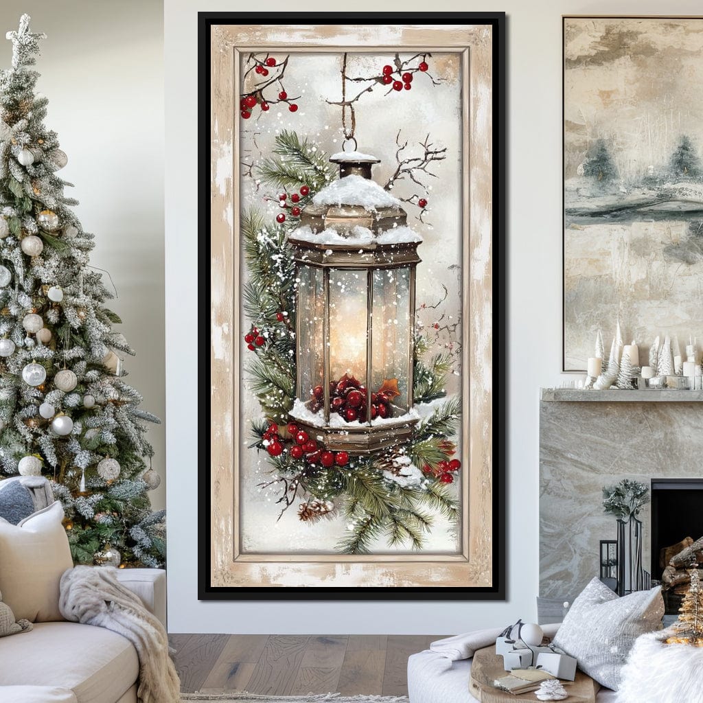 Lantern Glow Winter Enchantment Canvas Wall Art