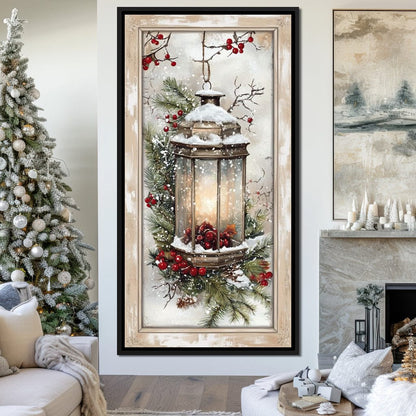 Lantern Glow Winter Enchantment Canvas Wall Art