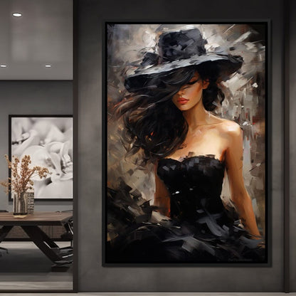 Black Dress Muse Canvas Wall Art