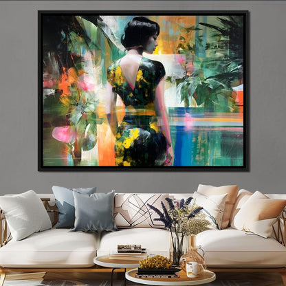 Tropical Garden Muse Portrait Canvas Wall Art