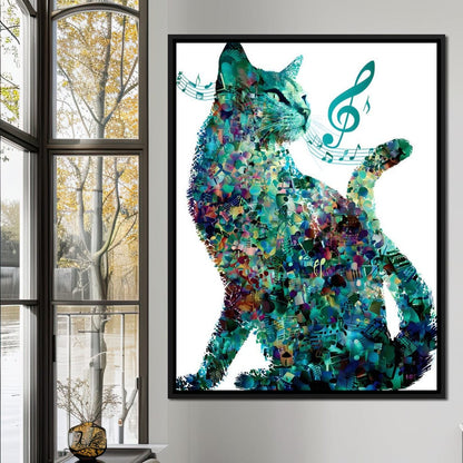 Melody Paws Neon Cat Muse Canvas Wall Art